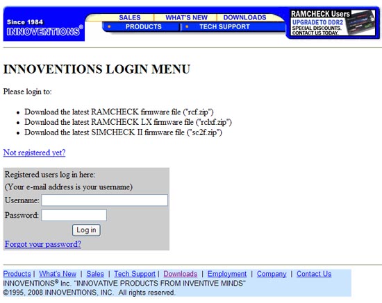 registration page