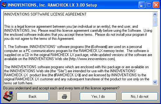 RAMCHECK LX installation