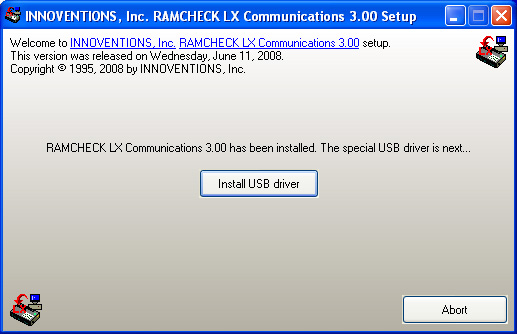 RAMCHECK LX installation
