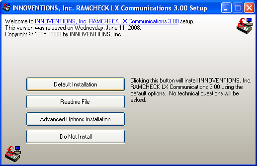 RAMCHECK LX installation