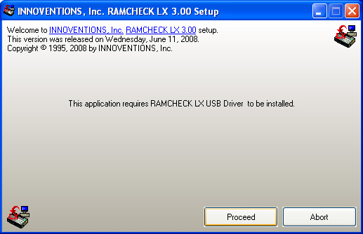 RAMCHECK LX installation